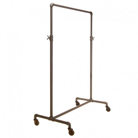 Adjustable Single Bar Pipe Clothing Rack