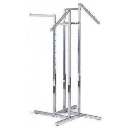 4-Way Racks With 2 Straight and 2 Slant Square Arms